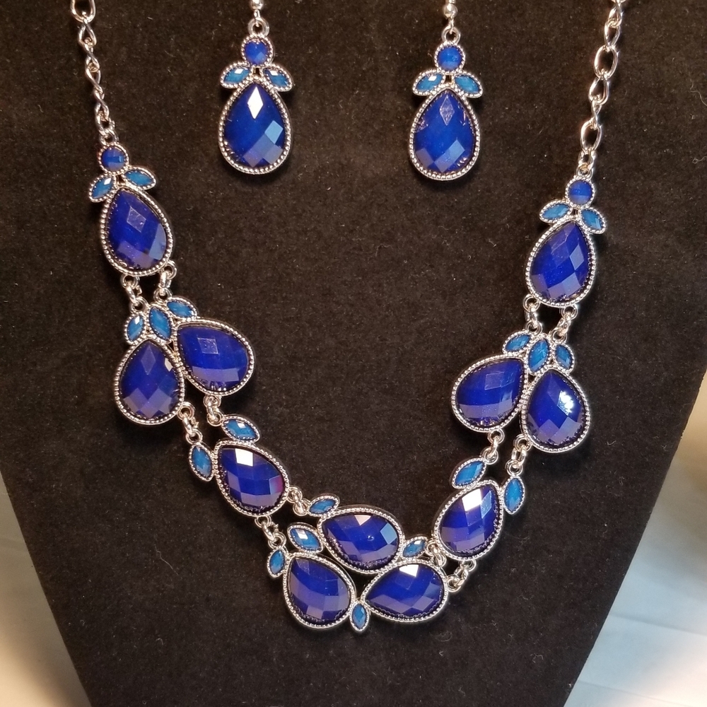 Royal Blue & Teal necklace set